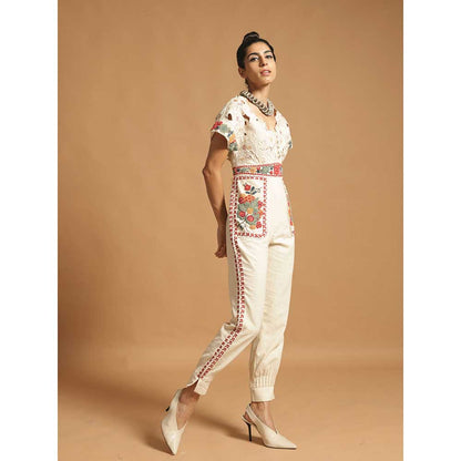 CHANDRIMA Ivory Kala Cotton Jumpsuit