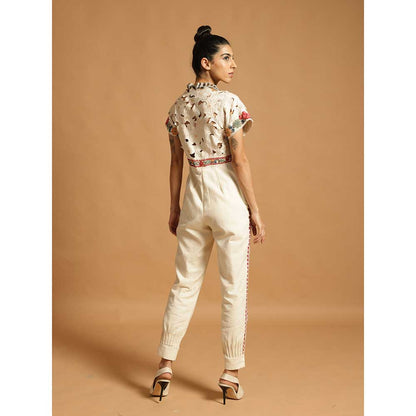 CHANDRIMA Ivory Kala Cotton Jumpsuit