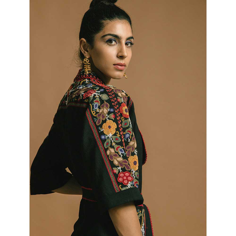 CHANDRIMA Black Kala Cotton Playsuit