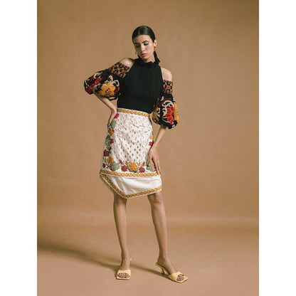 CHANDRIMA Ivory Kala Cotton Skirt