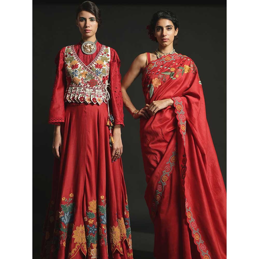 CHANDRIMA Ivory Embroidered Waistcoat