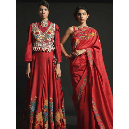 CHANDRIMA Ivory Embroidered Waistcoat