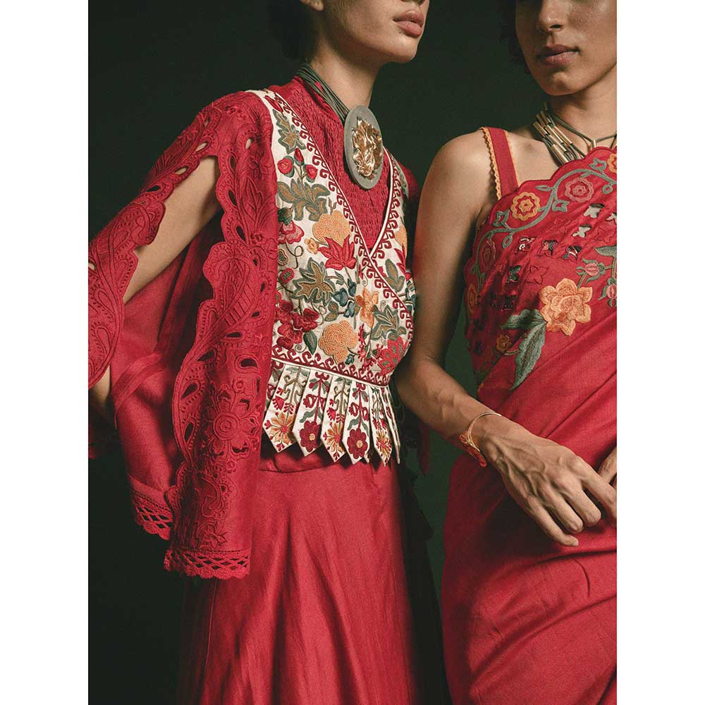 CHANDRIMA Ivory Embroidered Waistcoat