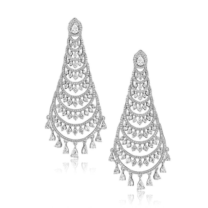 Curio Cottage Diamante Cubic Zirconia Layered Chandbali Earrings