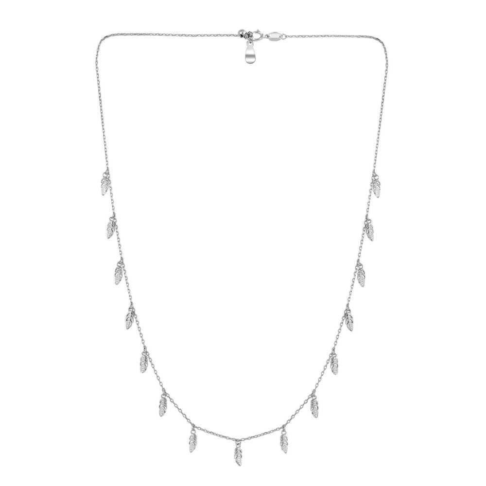 Curio Cottage Pure Silver Feather Necklace