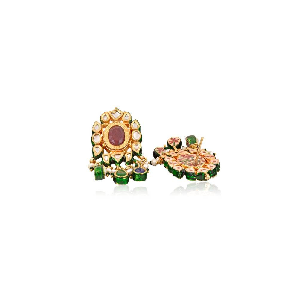 Curio Cottage Meira Navratna Stone Necklace Set