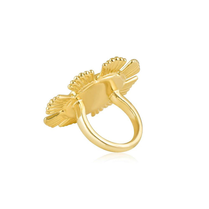 Curio Cottage Aina Green and Gold Blossom Ring