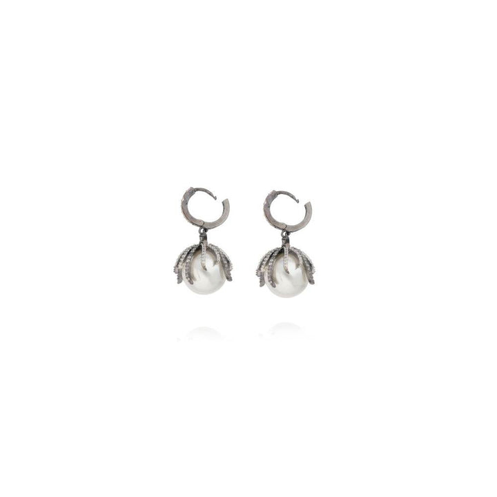 Curio Cottage Drop of Oyster Diamante Hugging Hoop Earrings