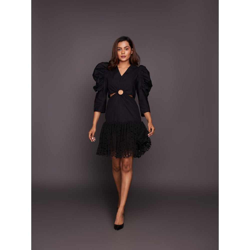 Deepika Arora Black Cotton Dress