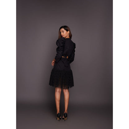 Deepika Arora Black Cotton Dress