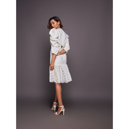 Deepika Arora White Cotton Dress