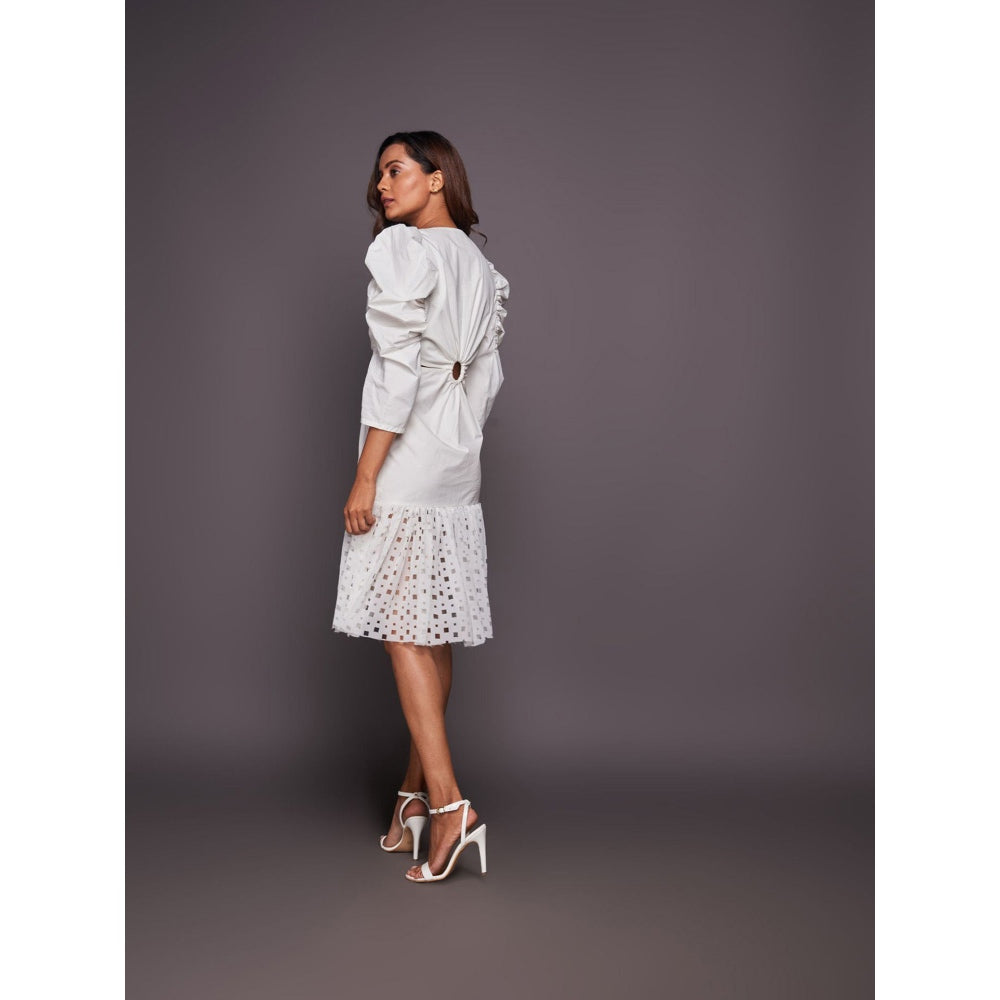 Deepika Arora White Cotton Dress