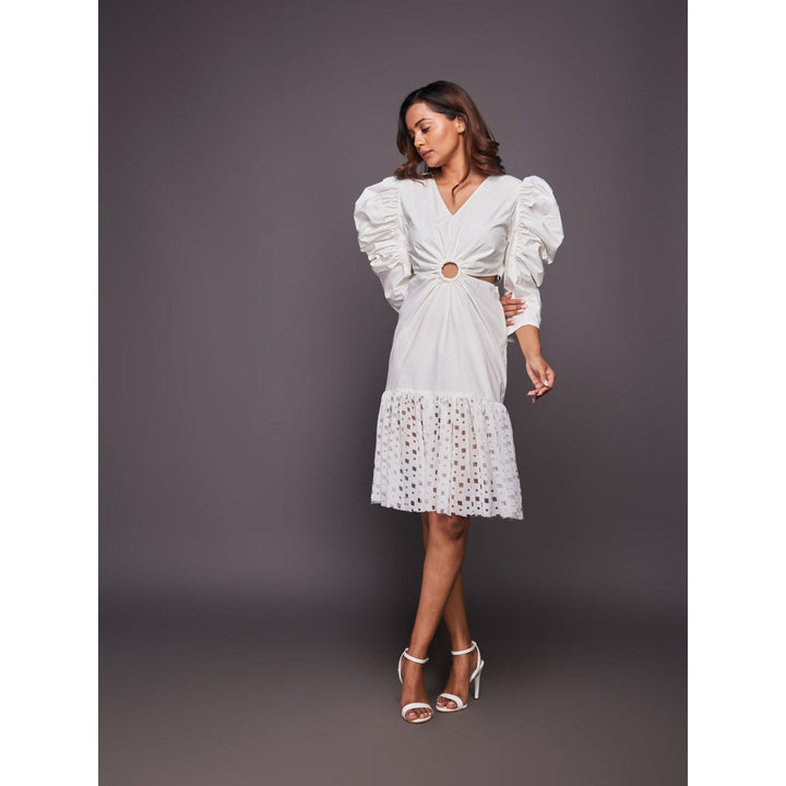Deepika Arora White Cotton Dress