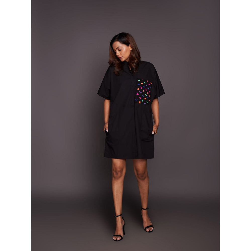 Deepika Arora Black Cotton Box Fit Dress