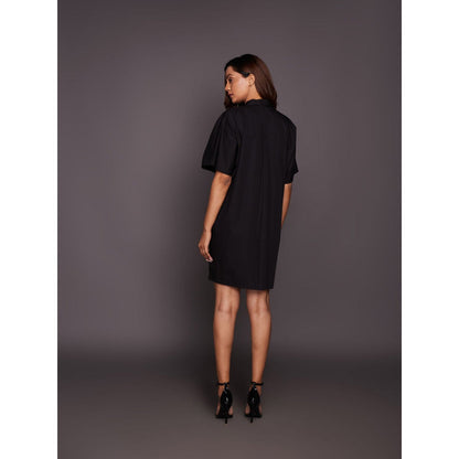 Deepika Arora Black Cotton Box Fit Dress