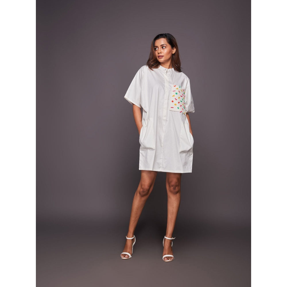 Deepika Arora White Cotton Box Fit Dress