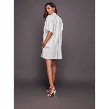 Deepika Arora White Cotton Box Fit Dress
