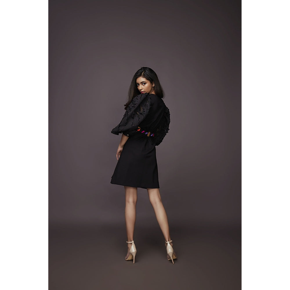 Deepika Arora Side Cutout Dress - Black (Set of 2)