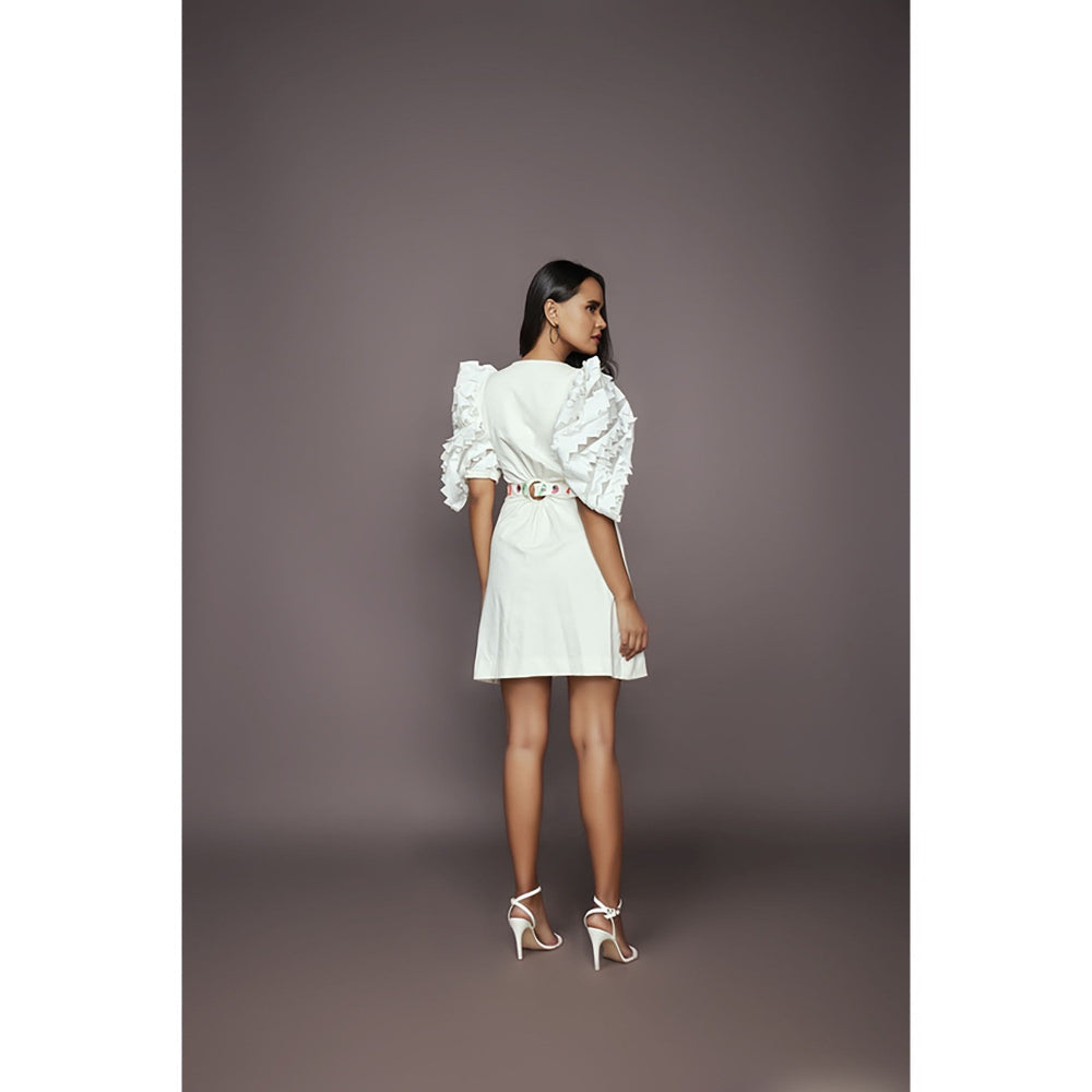 Deepika Arora Side Cutout Dress - White (Set of 2)