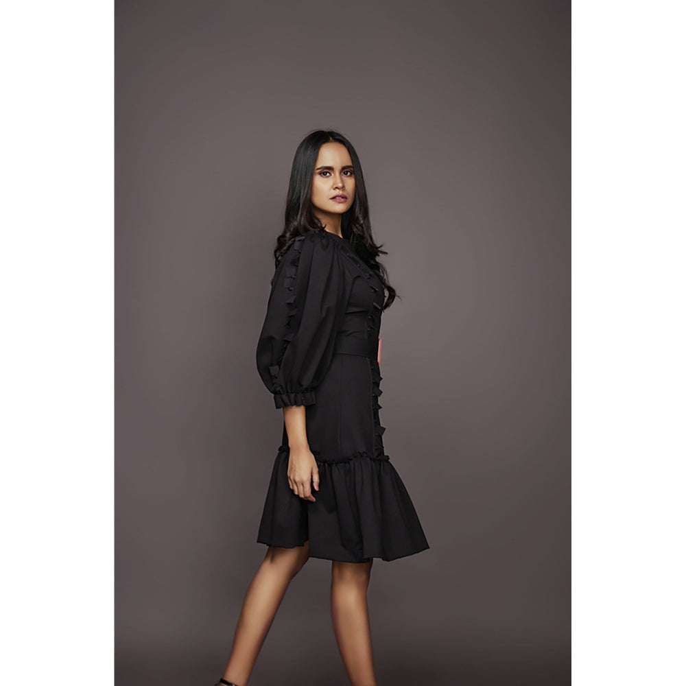 Deepika Arora Backless Dress - Black (Set of 2)