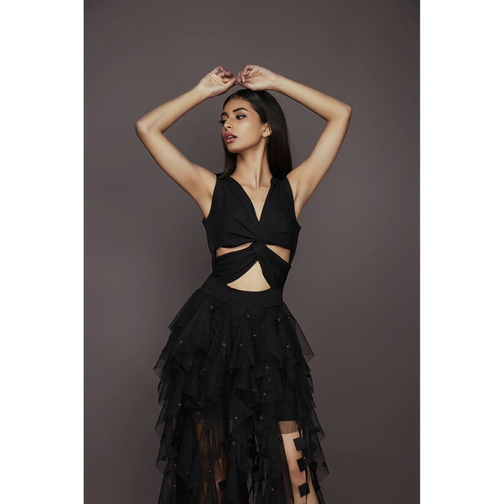 Deepika Arora Ruffled Dress - Black