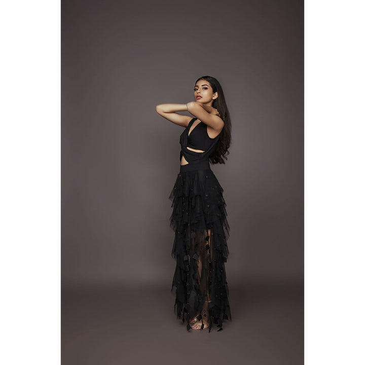 Deepika Arora Ruffled Dress - Black