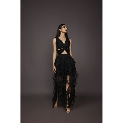 Deepika Arora Ruffled Dress - Black