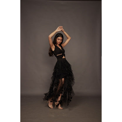 Deepika Arora Ruffled Dress - Black