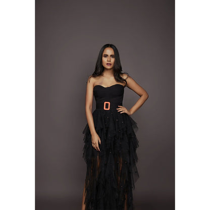 Deepika Arora Corset and Skirt - Black (Set of 4)