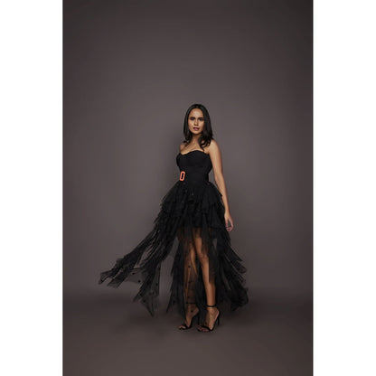 Deepika Arora Corset and Skirt - Black (Set of 4)