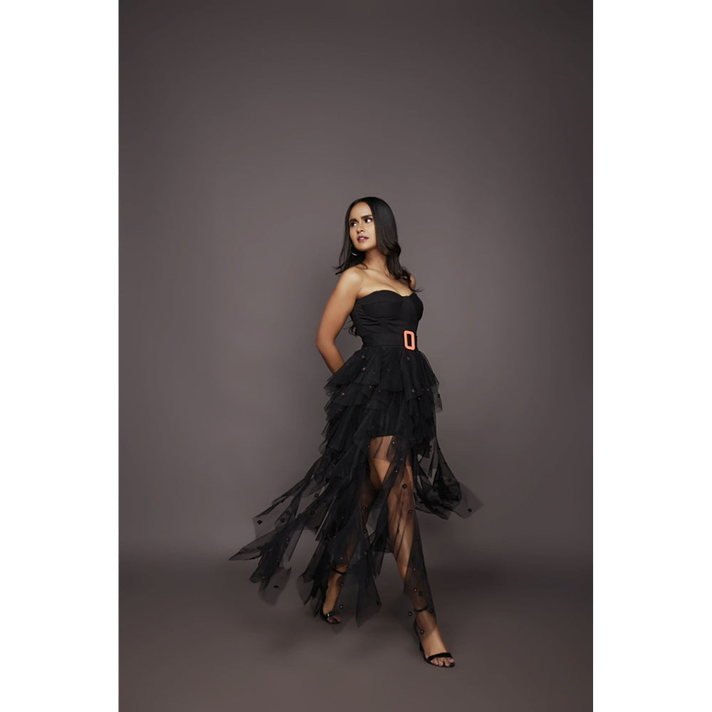 Deepika Arora Corset and Skirt - Black (Set of 4)