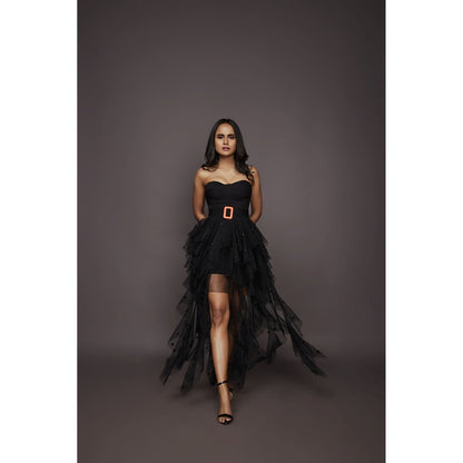 Deepika Arora Corset and Skirt - Black (Set of 4)