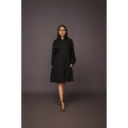 Deepika Arora A-Line Cotton Dress - Black