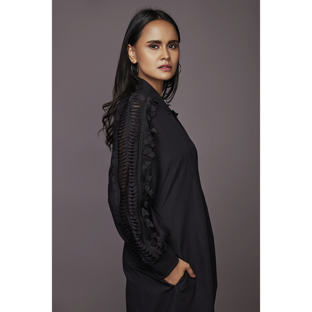 Deepika Arora A-Line Cotton Dress - Black