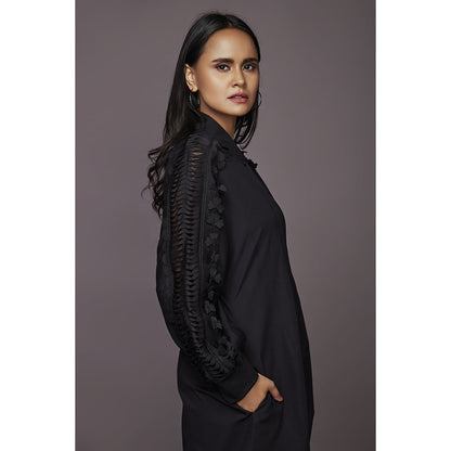 Deepika Arora A-Line Cotton Dress - Black