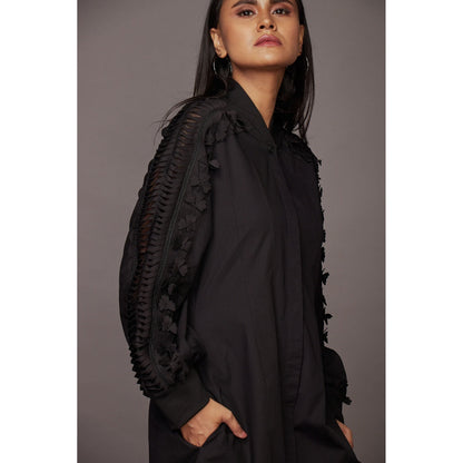 Deepika Arora A-Line Cotton Dress - Black