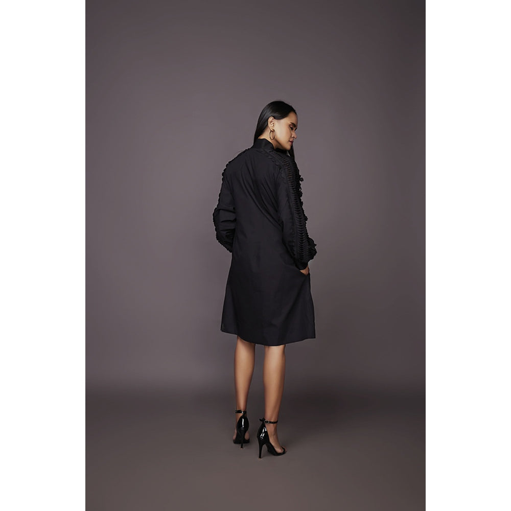 Deepika Arora A-Line Cotton Dress - Black