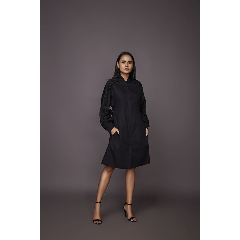 Deepika Arora A-Line Cotton Dress - Black