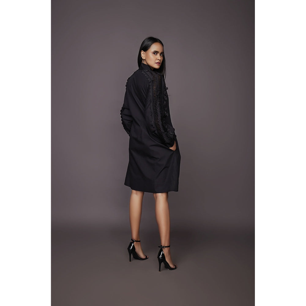 Deepika Arora A-Line Cotton Dress - Black