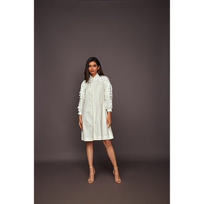 Deepika Arora A-Line Cotton Dress - White