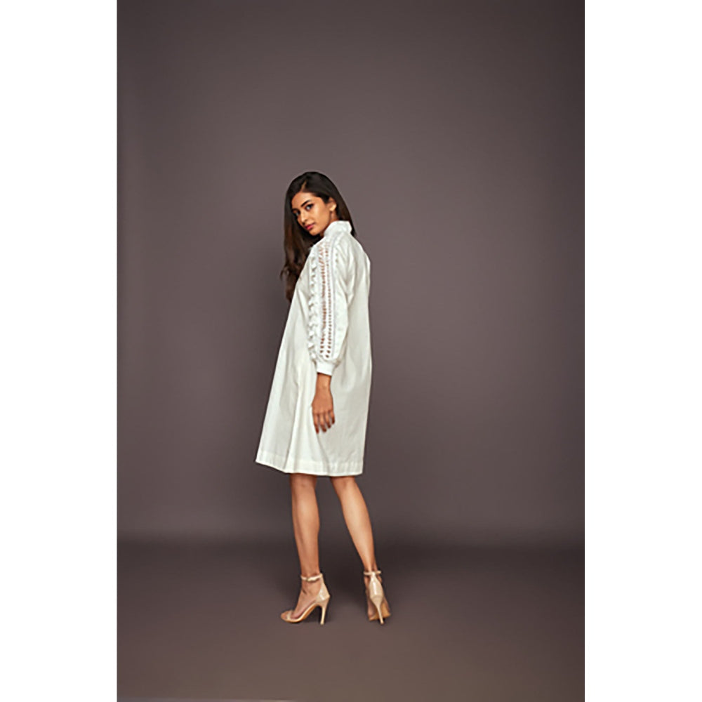 Deepika Arora A-Line Cotton Dress - White