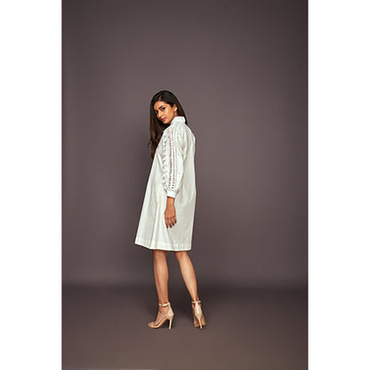 Deepika Arora A-Line Cotton Dress - White