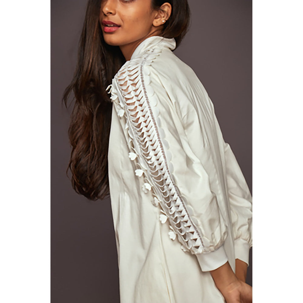 Deepika Arora A-Line Cotton Dress - White