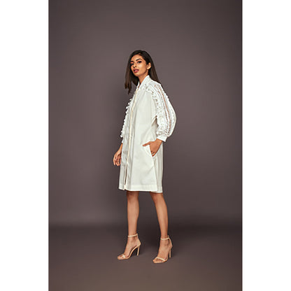 Deepika Arora A-Line Cotton Dress - White