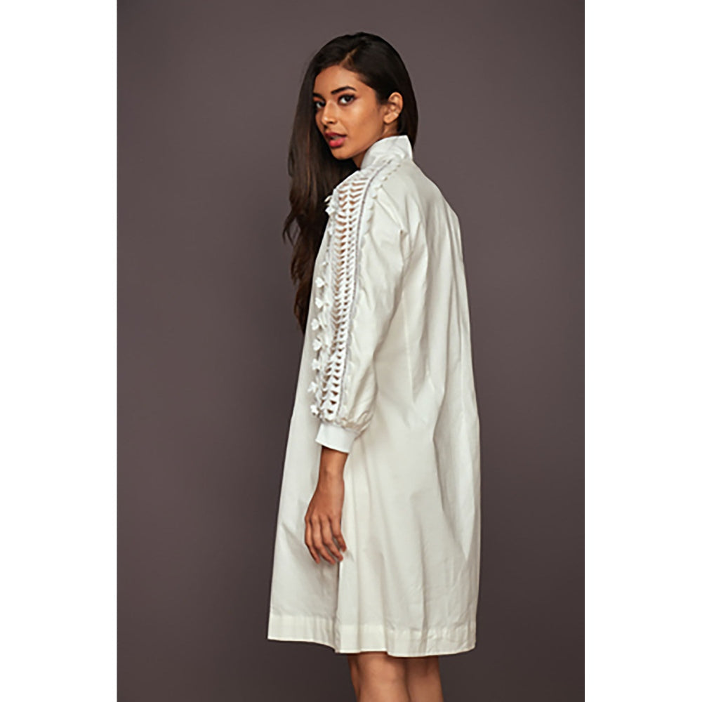 Deepika Arora A-Line Cotton Dress - White