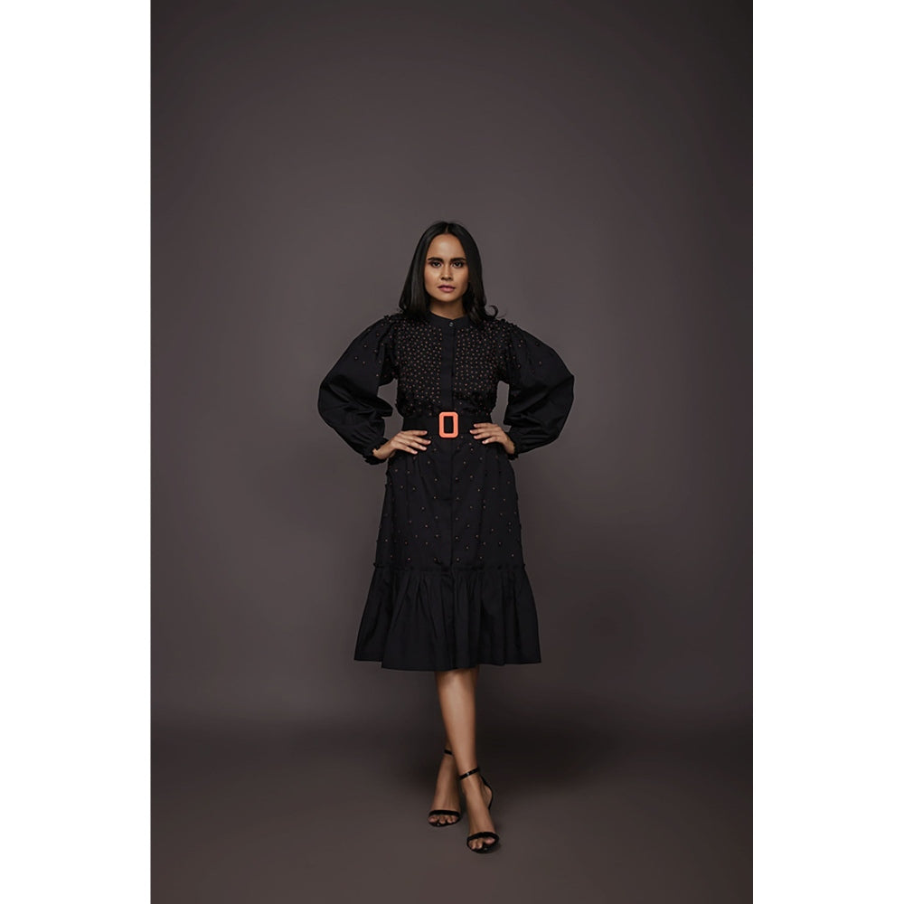 Deepika Arora Shirt Dress - Black (Set of 2)
