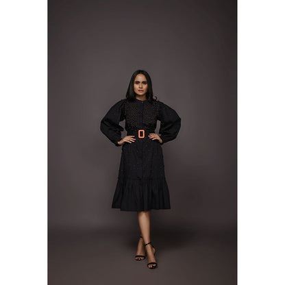 Deepika Arora Shirt Dress - Black (Set of 2)