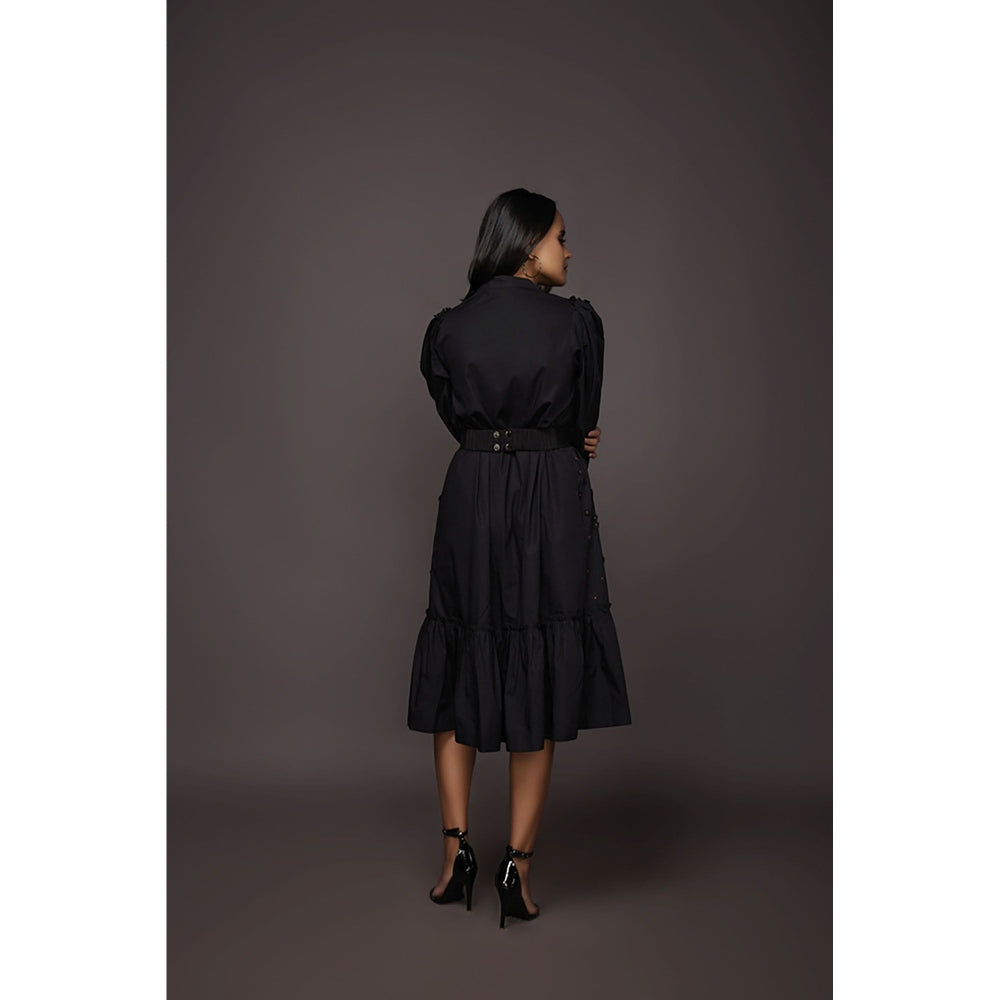 Deepika Arora Shirt Dress - Black (Set of 2)