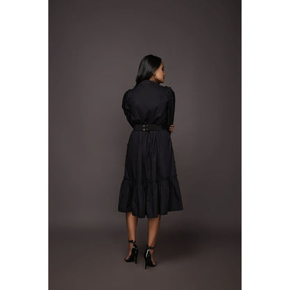 Deepika Arora Shirt Dress - Black (Set of 2)