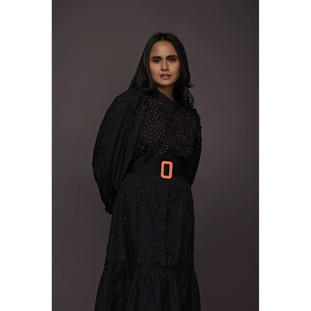 Deepika Arora Shirt Dress - Black (Set of 2)